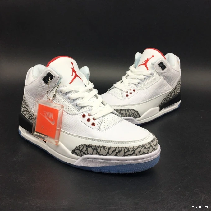 One Kick 3851 Tailored Free Throw Jordan3 Cement 923096- Line White 1029